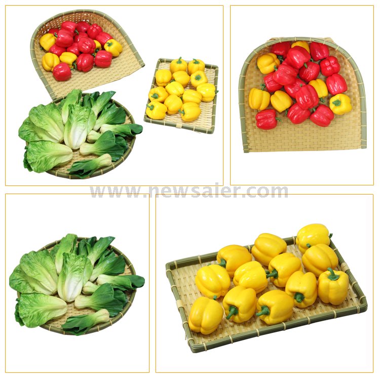Customized Bamboo-liket PP Rattan Basket for Vegetables in The Supermarket