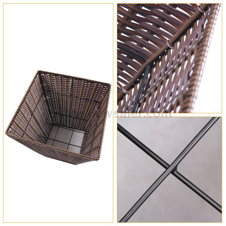 Square Synthetic Wicker Basket with Cover