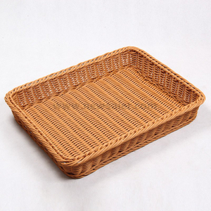Rectangle Fruit And Vegetable PP Rattan Basket 