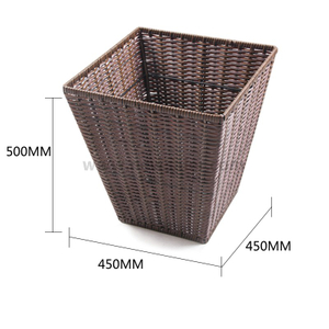Square Synthetic Wicker Basket with Cover