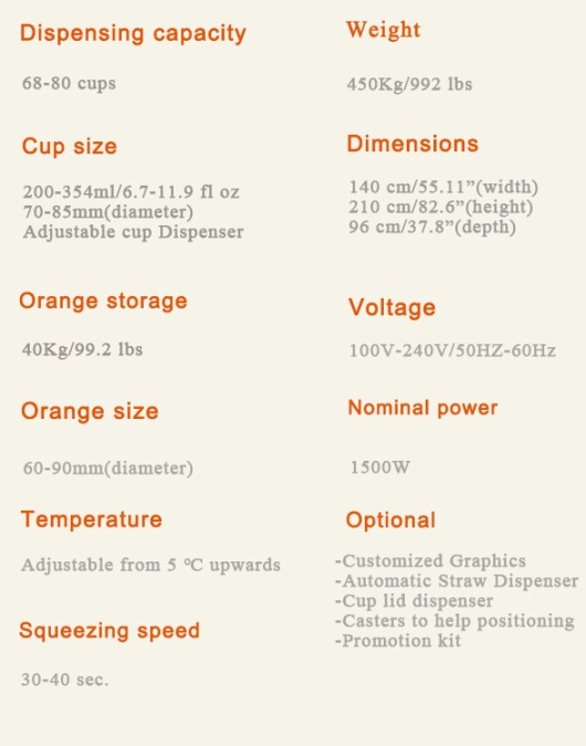 orange juice vending machine