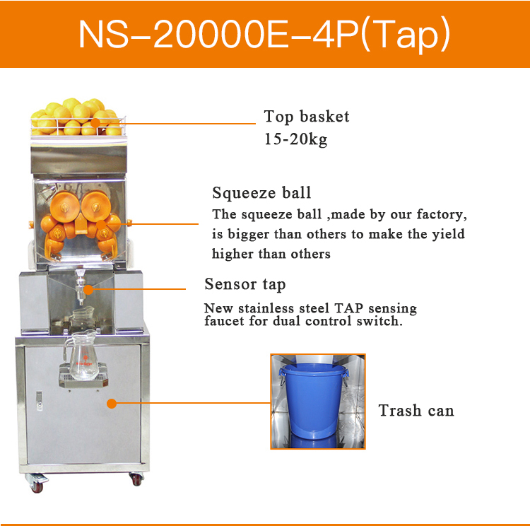 Wholesale Tap Sensor Commercial Stainless Steel Orange Juice Machine in  Chinese - Changzhou New Saier Packaging Machinery Co., Ltd.