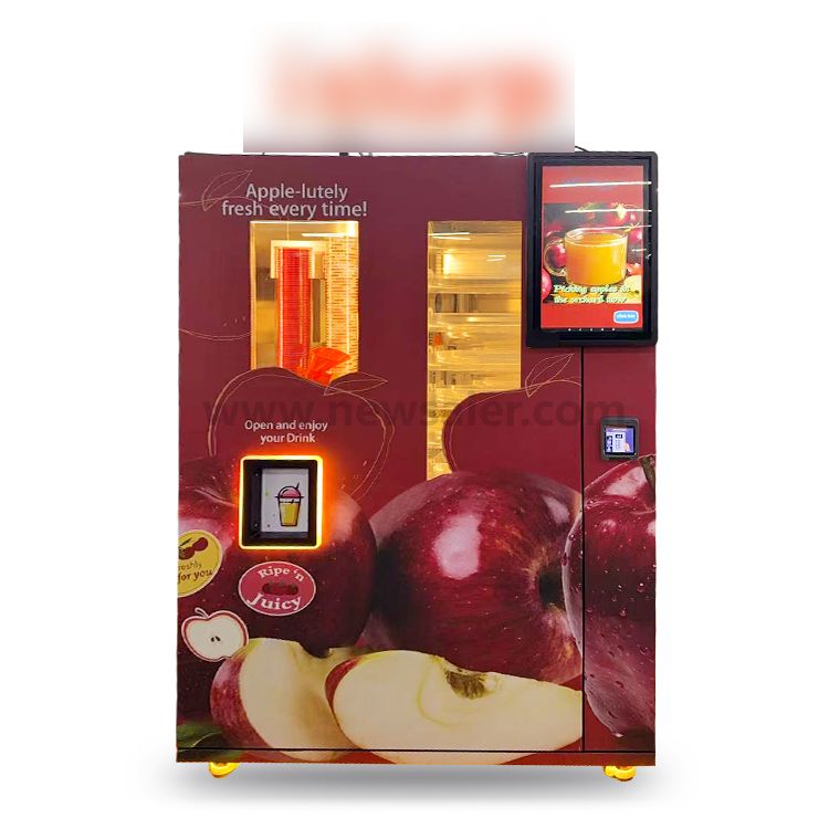 Coin Bill QR Code Credit Card Fresh Apple Juice Vending Machine