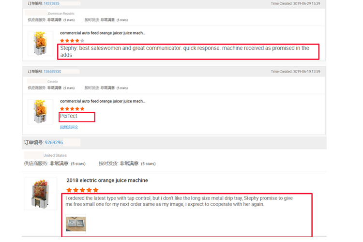 orange juicer machine