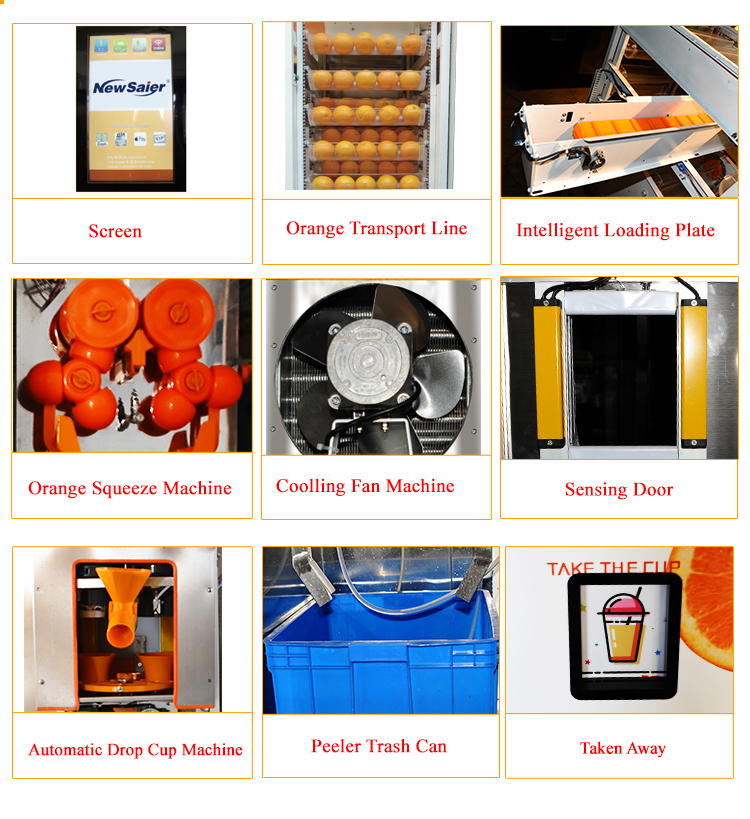 Orange juicer vending machine