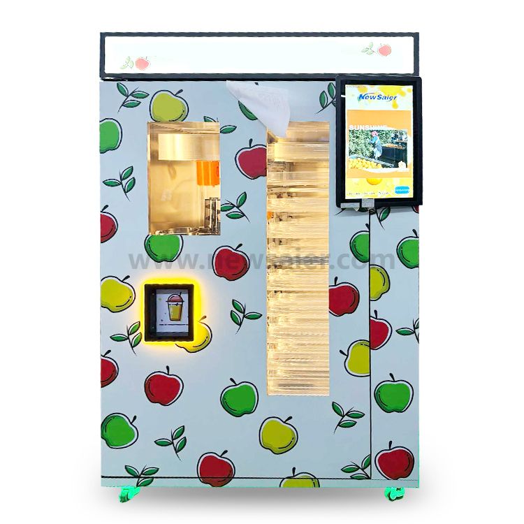 Coin Bill QR Code Credit Card Fresh Apple Juice Vending Machine